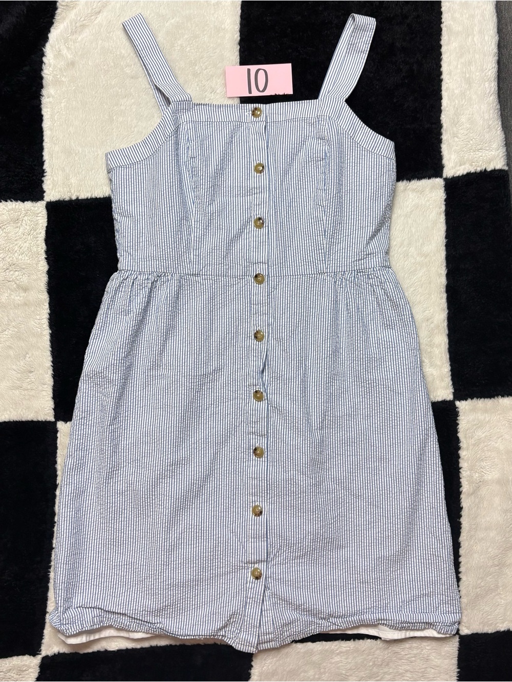 Women’s J. Crew Blue Striped Button-Front Sundress